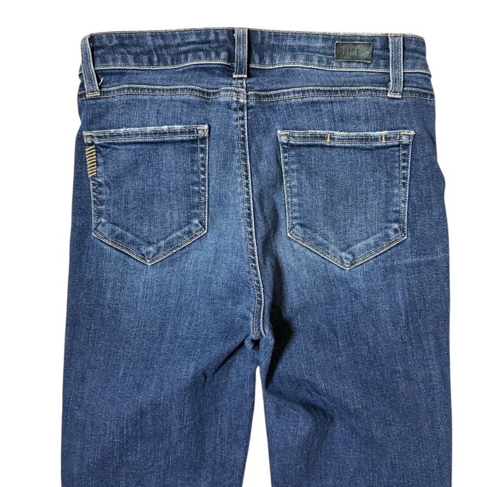 PAIGE Womens Colette Crop Flare Raw Hem Blue Jeans Size 26 - Picture 4 of 7